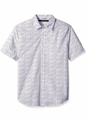 Sean John Men's Short Sleeve Printed Button Down Shirt  3XL