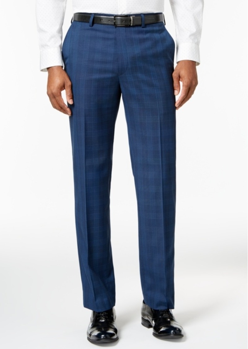 Sean John Sean John Men's Slim-Fit Navy Plaid Suit Pants | Bottoms