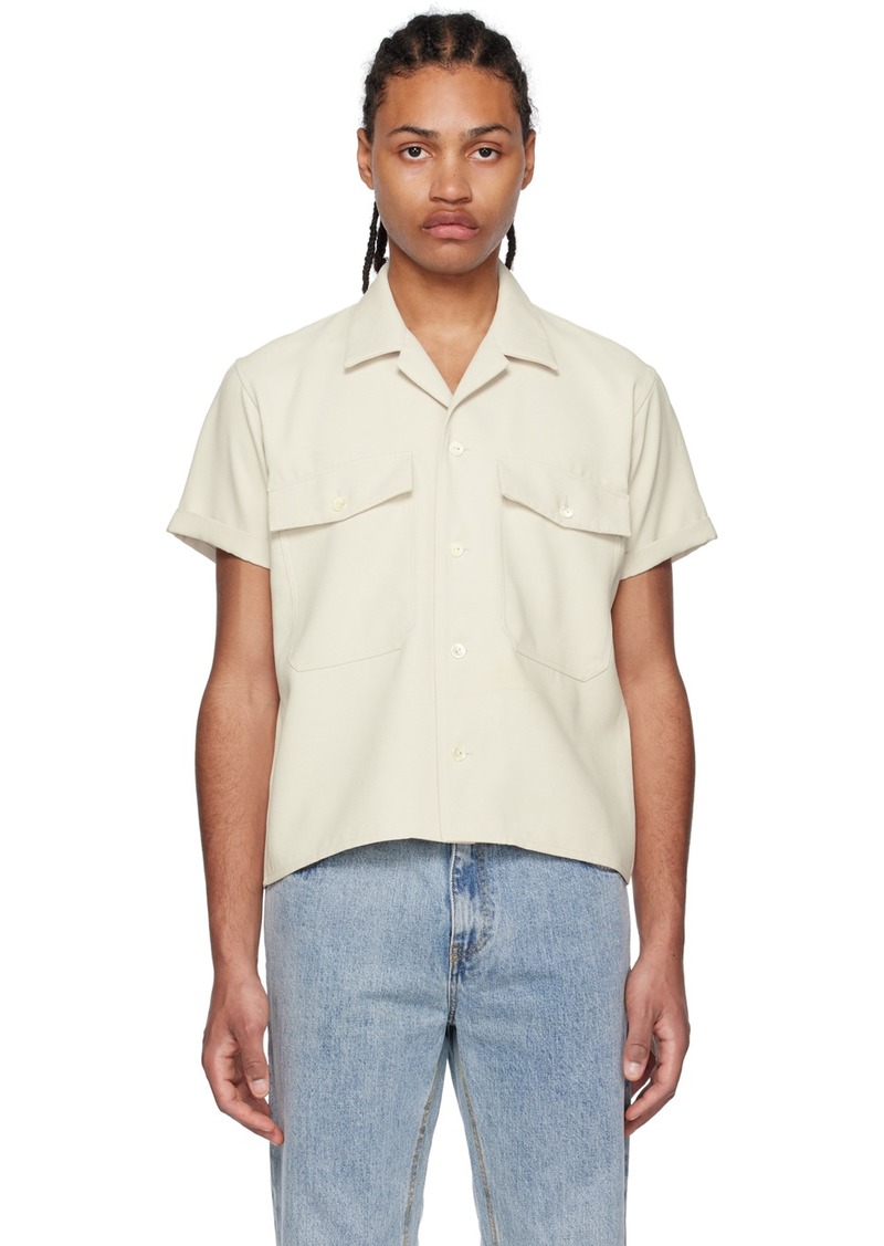 Second/Layer Off-White Topstitched Shirt