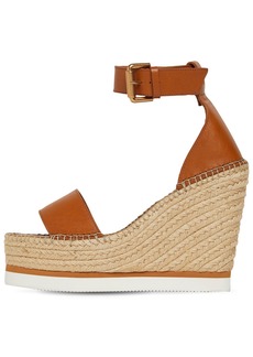 See by Chloé 120mm Glyn Leather Espadrille Wedges