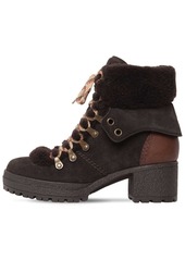 See by Chloé 40mm Eileen Suede & Fur Ankle Boots