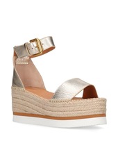 See by Chloé 80mm Glyn Leather Espadrille Wedges