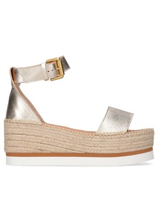 See by Chloé 80mm Glyn Leather Espadrille Wedges