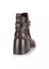 See by Chloé Averi 75MM Block Heel Leather Ankle Boots
