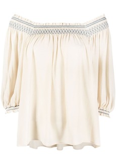 See by Chloé Bardot chevron stitch blouse