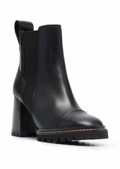 See by Chloé block-heel leather ankle boots