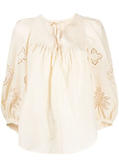 See by Chloé broderie angalaise cotton blouse