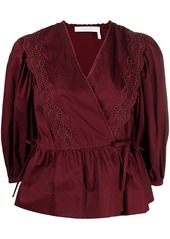 See by Chloé broderie anglaise wrap blouse