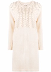 See by Chloé cable-knit long-sleeved dress
