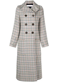 See by Chloé checked-print double-breasted coat