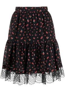 See by Chloé cherry pattern ruched skirt