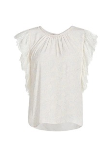 See by Chloé Confetti Flutter-Sleeve Blouse