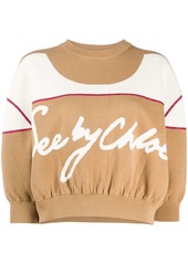 See by Chloé double-faced knit cropped jumper