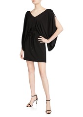 See by Chloé Draped-Sleeve Jersey Short Dress