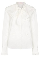 See by Chloé embroidered pussy-bow blouse