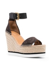 See by Chloé embroidered-strap wedge sandals