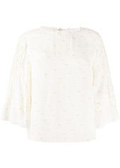 See by Chloé embroidered wide sleeve blouse