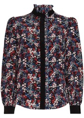 See by Chloé floral-print ruffle-collar silk blouse