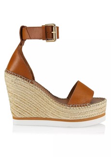 See by Chloé Glyn Leather Wedge Sandals