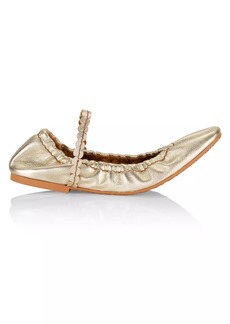 See by Chloé Kaddy Metallic Leather Ballet Flats