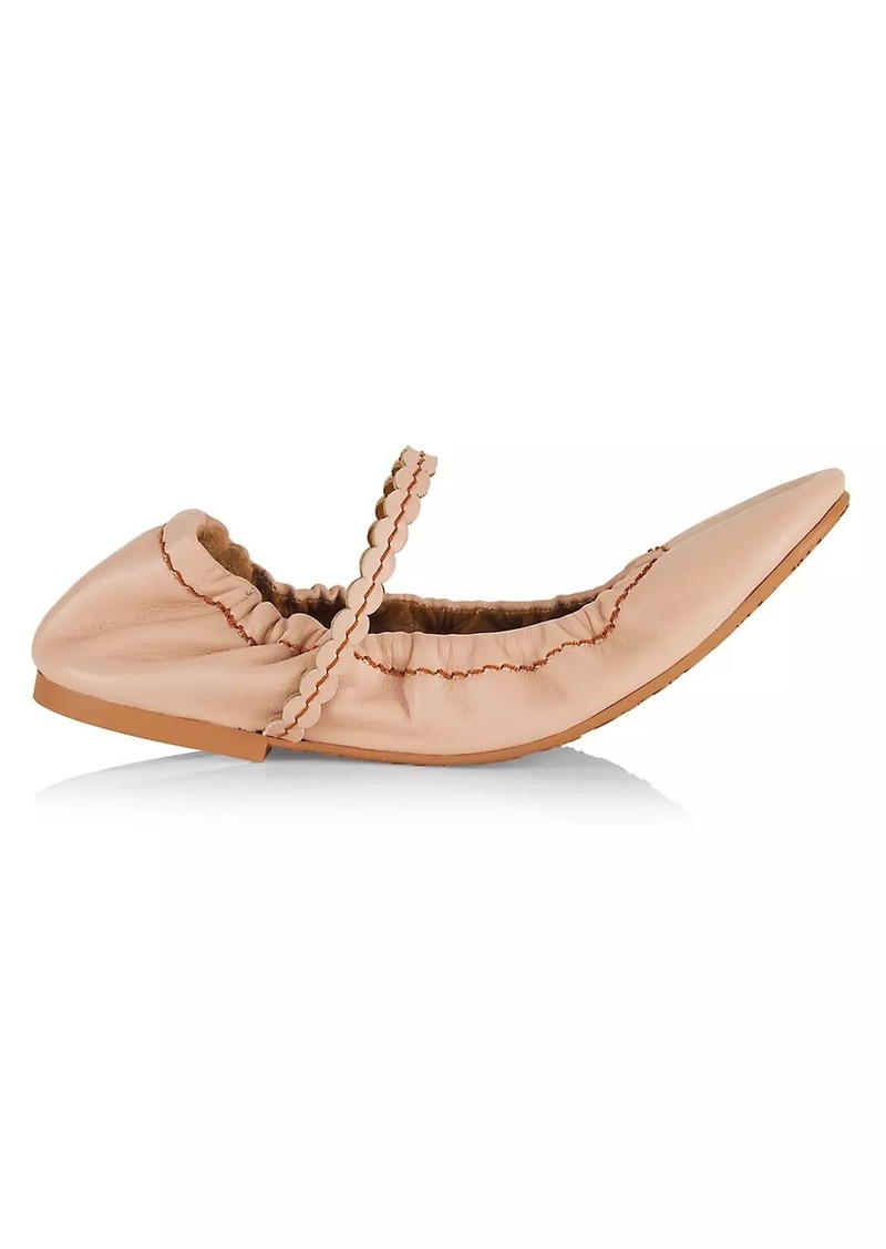 See by Chloé Kaddy Scalloped Leather Ballet Flats