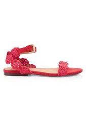 See by Chloé Kristy Flat Floral Suede Sandals