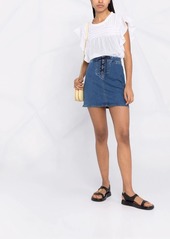 See by Chloé lace-up denim skirt