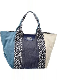 See by Chloé Laetizia Canvas Tote Bag In Royal Navy Blue