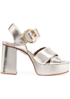 See by Chloé metallic-effect 103mm sandals
