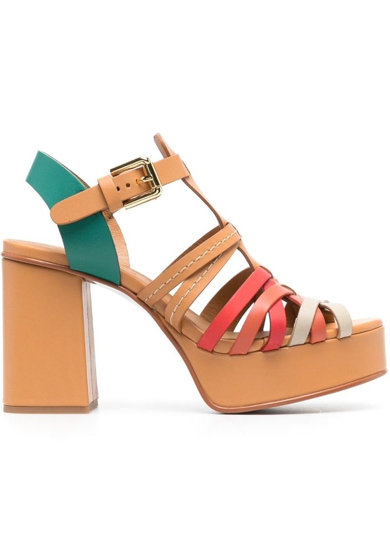 See by Chloé peep-toe 100mm leather sandals