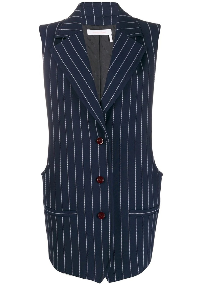 pinstripe longline waistcoat