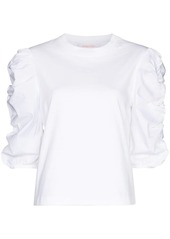 See by Chloé ruched-sleeve crew-neck T-shirt