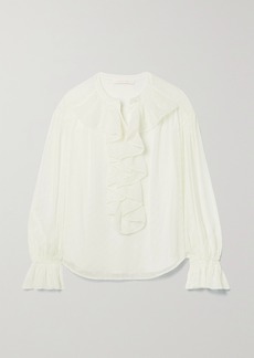 See by Chloé Ruffled Fil Coupe Crepon Blouse