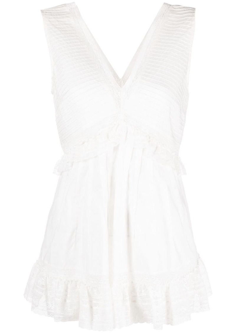 See by Chloé ruffled V-neck sleeveless blouse