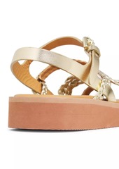 See by Chloé Sansa Metallic Braided Flat Sandals