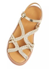 See by Chloé Sansa Metallic Braided Flat Sandals