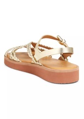 See by Chloé Sansa Metallic Braided Flat Sandals