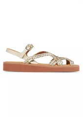 See by Chloé Sansa Metallic Braided Flat Sandals