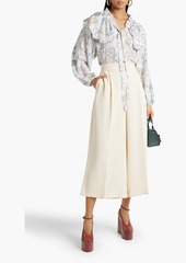 See by Chloé - Bow-embellished crepe culottes - White - FR 40
