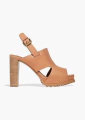 See by Chloé - Brooke cutout leather platform slingback sandals - Brown - EU 39