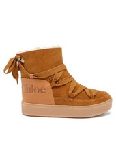 See By Chloé - Charlee Shearling-lined Suede Snow Boots - Womens - Tan