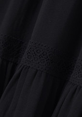 See by Chloé - Crocheted lace-trimmed cotton-jersey maxi dress - Black - XS