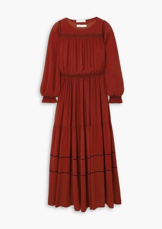 See by Chloé - Embroidered georgette maxi dress - Red - FR 34