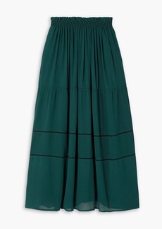 See by Chloé - Embroidered georgette maxi skirt - Green - FR 40