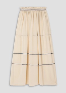 See by Chloé - Embroidered georgette maxi skirt - White - FR 36