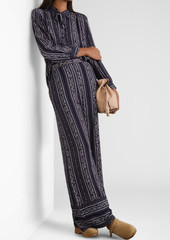 See by Chloé - Florence embellished printed crepe wide-leg pants - Blue - FR 34