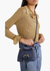 See by Chloé - Joan leather-trimmed denim shoulder bag - Blue - OneSize