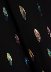 See by Chloé - Metallic silk-blend jacquard and crepon dress - Black - FR 38