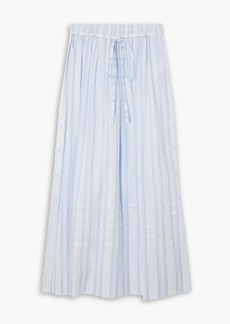 See by Chloé - Pleated striped cotton midi skirt - Blue - FR 40