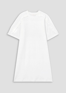 See by Chloé - Poplin-paneled ruffled cotton-jersey mini dress - White - XS